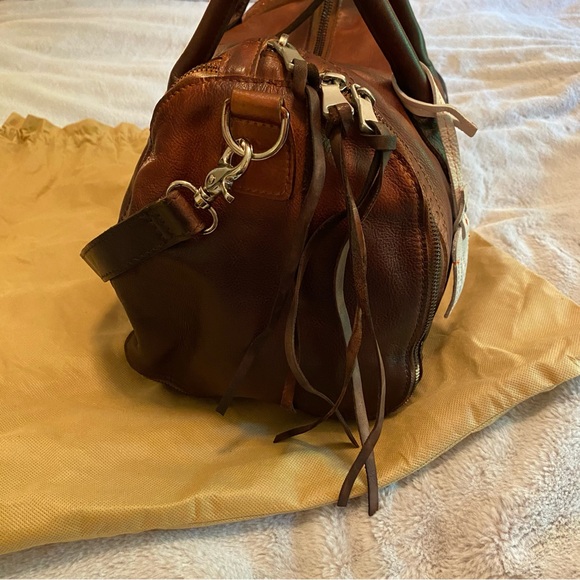 Old Trend hand painted ombre satchel in dark brown - Picture 4 of 16